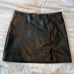Divided Black Faux Leather Mini Skirt